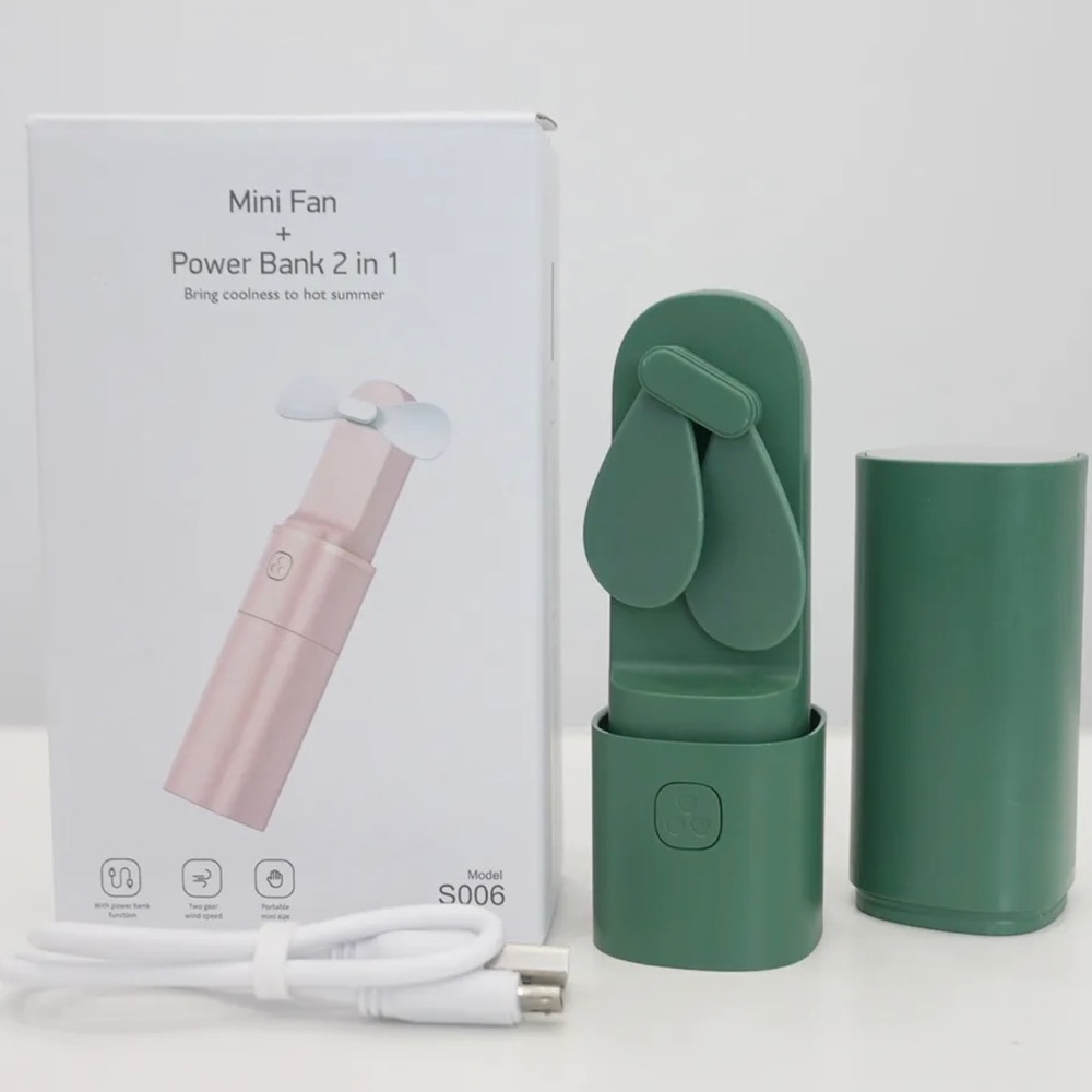 Portable Mini Fan and USB Emergency Device Power Bank
